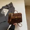 Bolsa Pequena Estampa de Leopardo Maillard para Mulheres 2025 Nova Bolsa de Mão Retrô com Padrão de Pedra Bolsa Quadrada Pequena Bolsa Transversal Texturizada Outono e Inverno