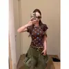 Listo para enviar transfronterizo Bobo Prelude estilo americano 2026 nuevo de verano camiseta de manga corta con hombros normales de lunares retro para mujer