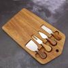 Tabla de Comedor de Madera de Acacia Tabla de Cortar de Madera Tabla de Quesos Cortador Traje Combinado Madera Sólida Portátil Tabla de Quesos para Aperitivos de Bistec