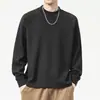 Camiseta de manga comprida pesada para homens, marca moderna nova primavera/outono 2026, camiseta básica casual solta de gola redonda, moletom moderno