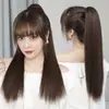 Peluca de Cola de Caballo para Mujeres con Cabello Largo y Liso, Cola de Caballo Baja, Trenza Alta, Pinza para el Cabello Invisible Trenzada, Cabello Rizado, Material de Seda de Alta Temperatura