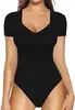 Macacão Quadrado com Decote V Novo Estilo Verão Amazon Estilo Europeu e Americano Roupa Íntima Sexy Macacão Versátil Justo