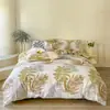 Nuevo Estilo Juego de Cama de Cuatro Piezas de Algodón 100% de Fibra Larga Cepillado, Cómodo para Dormir Desnudo, Sábana y Funda de Edredón Set para Estudiantes