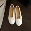 Stock Listo Zapatos de Salón Retro Franceses con Lazo y Boca Baja para Mujer Zapatos Mary Jane con Plataforma Oculta Zapatos Planos Tipo Ballet Zapatos de Abuela