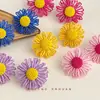 Pendientes de Flor Grande Coloridos Exagerados Frescos y Dulces Tejidos a Mano Pendientes de Fábrica Joyería Estilo Vacacional para Mujer Yiwu