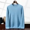 Suéter de Cachemira para Hombre Otoño e Invierno Cuello Medio Alto Manga Larga Jersey Capa Interior Tejido Capa Base Lujo Ligero Casual de Negocios