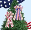 Día de la Independencia Bandera Americana Estrella de Cinco Puntas Lazo Decoración de Fiesta Navideña Accesorios Lazo de Lino Imitación Cinta