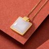 Temperamento novo banhado a ouro jade Hetian natural pingente nada marca colar de jade amigas com atacado de fábrica