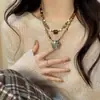 Novo Colar Borboleta Retro de Contas Estilo Chinês para Mulheres, Design de Nicho de Luxo Leve, Decoração Interna, Acessórios de Corrente de Clavícula Empilhados