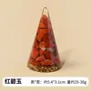 Estante de almacenamiento de anillos con forma de cono de grava de cristal natural, manualidades de cristal de resina, pirámide con forma de cono al por mayor