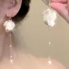 Pendientes de Perla con Pétalos Franceses de Aguja de Plata S925 para Mujer 2025 Nuevo Estilo Caliente Pendientes de Otoño e Invierno Estilo Festivo Accesorios para Orejas