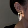 Brincos de Corrente de Metal Curvos Mais Vendidos Transfronteiriços Oval Moda Unico Tarraxa Elegante Acessórios de Orelha de Alto Padrão Luxo Leve