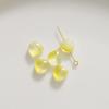 Vidrio transparente polvo dorado tridimensional agujero recto flor de tulipán hojas cuentas diy aretes tocado pulsera colgante material