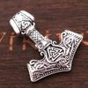 Modelo Quente de Comércio Exterior Pingente Coroa Martelo de Thor Viking Odin Modelo Europeu e Americano Popular Liga Colar Masculino Fornecimento Direto da Fábrica