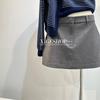 Falda Pantalón de Traje Gris Elegante Retro de Tiro Bajo para Mujer Otoño Temprano 2025 Nuevo Estilo que Cubre la Ingle, Aspecto Adelgazante y Anti-Exposición