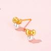 Pendientes de Perlas con Lazo Celebrante de Internet de Alta Gama Pequeños Simples Dulces Pendientes de Diseño Nicho de Lazo Pequeño
