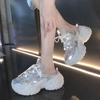 Sapatos de Pai Europeus com Solado de Pneu para Mulheres Sem Salto Meia-Bota Meia-Pantufa Venda por Atacado Novos Sapatos Esportivos e Casuais de Solado Grosso Trbottomy