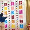 Conjunto de Decoração de Casamento para a Parede do Fundo do Sofá da Sala de Estar, Decoração de Quarto de Casamento com Tema Dopamina, Roupão de Casamento da Noiva, Decoração para Sessão de Fotos