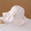 Sombrero de Protección Solar para Niños, Sombrero de Sol Princesa para Niñas de Primavera y Otoño, Ala Ancha, Sombrero de Pescador Delgado de Verano para Bebé Niña para Exteriores