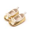 Zapatos Nuevos de Lentejuelas para Bebé Niña Zapatos de Princesa Lazo 0-1 Año Suela de Goma Zapatos para Niño Pequeño