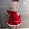 Vestido Sexy Vermelho de Ano Novo Tamanho Grande Feminino Costas Nuas Curto para Outono e Inverno Feminino 1883 Conjunto Uniforme