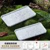 Restaurante de Hot Pot Estilo Montaña Plato Rectangular con Patrón de Piedra para Lonchas de Res, Plato Artístico de Copos de Nieve para Shabu-Shabu de Res, Vajilla de Melamina para Uso Comercial