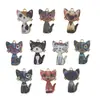 Europeo y Americano Creativo Lindo Dibujos Animados Gato Mecánico DIY Accesorios de Joyería Aleación Impreso Aretes Pulsera Colgante