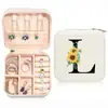 Caja de joyería portátil exquisita de alta gama en color de stock logo impreso caja de joyería aretes anillo caja de almacenamiento de joyería