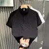 Camisa Polo de Manga Corta para Hombre 2026, Casual de Negocios de Alta Gama, Camiseta Jacquard de Manga Media con Cuello y Solapa, Ropa para Hombre