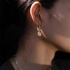 Aretes colgantes de plata esterlina s925 con patrón de hierba Tang y perla Iris, para mujer, modernos, retro, personalizados, combinan con todo, de alta gama