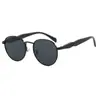 Gafas de Sol Estilo Europeo y Americano en Stock, Gafas de Sol Redondas Metálicas Estilo Retro Callejero, Gafas de Sol de Moda de Venta Caliente Transfronteriza con Envío Gratis F
