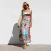 2026 Nuevo Vestido de Tirantes Finos con Estampado de Grafiti Acampanado para Mujer, Transfronterizo Europeo y Americano, Sitio Independiente de Aliexpress, Sexy