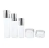 Set de botellas de vidrio cosmético personalizadas de 120 ml para envases de sérum y loción, tarro de crema facial de 50 g, puede ser de marca OEM