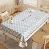 Mantel estilo crema, a prueba de aceite, impermeable, no necesita lavado, resistente al calor, cubierta de mesa de comedor de alta gama, nuevo modelo 2026, cubierta para mesa de café rosa
