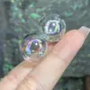 Aretes de Plata de Ley S925 de Colores Burbuja Verano Soñador Aretes de Bola Transparente Vidriosa Dulce Venta al por Mayor
