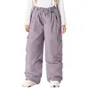 Calças de Esqui Infantis Novo Estilo Transfronteiriças Engrossadas Quentes À Prova de Vento Impermeáveis Roupa de Trabalho Largas Inverno Exterior Calças de Neve Estilo Infantil