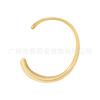 Pulseira aberta em forma de C de design nicho em aço titânio banhado a ouro 18K com linha irregular, pulseira punk de personalidade B232349