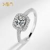 Nuevo concepto de anillo de circonita cuadrada de cuatro garras en plata esterlina s925 para mujer, anillo de diamantes con incrustaciones de circonita de temperamento clásico de moda.
