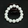 Pulsera de un solo círculo con cuentas de jade blanco Hetian natural Ai Yu para hombres y mujeres, Venta al por mayor de fabricante de jade S2032802