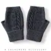 Guantes de cachemira, diseño unisex, cachemira pura, nueva colección otoño/invierno, tejido trenzado, cálidos, de medio dedo y sin dedos