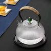Tetera de Vidrio Japonés Resistente a Altas Temperaturas Patrón Martillado Tetera Estufa Cerámica Eléctrica Hervidor de Agua Especial Asa de Cobre Asa de Vidrio Tetera