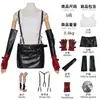 Traje de Cosplay Final Fantasy 7 Remake Tifa Top sin Mangas Ajustado Falda de Cuero Cosplay Disfraz de Anime
