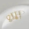 Aretes de oro auténtico chapado con incrustaciones de circonita, un juego de dos pares, aretes de cerradura de vida larga de alta calidad con la palabra Fu, aretes versátiles para mujer