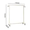 Perchero de Pie Color Crema para Sala de Estar, Estante de Almacenamiento y Colgado de Ropa, Perchero Sencillo con Ruedas para Dormitorio de Estudiante