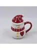 Taza de Café de Cerámica Hengfei Porcelana al por Mayor Escritorio Festivo Muñeco de Nieve de Cerámica Taza Pintada a Mano Decoración Vajilla cerámica