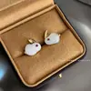 Pendientes de Conejo de Jade de Alta Calidad para Mujer 2022 Nuevos Pendientes de Moda para el Año Diseño de Nicho Exquisitos Pendientes de Temperamento