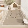 Tapete de Chão Tecido de Linho Fofo de Desenho Animado Tapete de Banheiro Absorvente de Água Tapete Doméstico Tapete de Chão Antiderrapante Simples para Sala de Estar Quarto