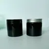 Em estoque Pote Preto Sombreado 200ml Frasco de Creme Frasco de Plástico PET Frasco para Cera de Cabelo Frasco para Máscara Grau Alimentício