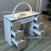 Mesa y silla de lujo para decoración de uñas con luz de celebridades de Internet, con aspiradora y carga USB, mesa de tienda para decoración de uñas, mesa individual o doble.