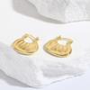 Pendientes de lujo ligeros con personalidad hueca y estrellas de circonita geométrica, pendientes tipo bolsa de viento, joyería para mujer, comercio exterior al por mayor